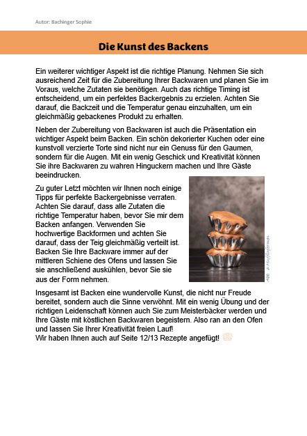 zweite Seite, zweiter Artikel